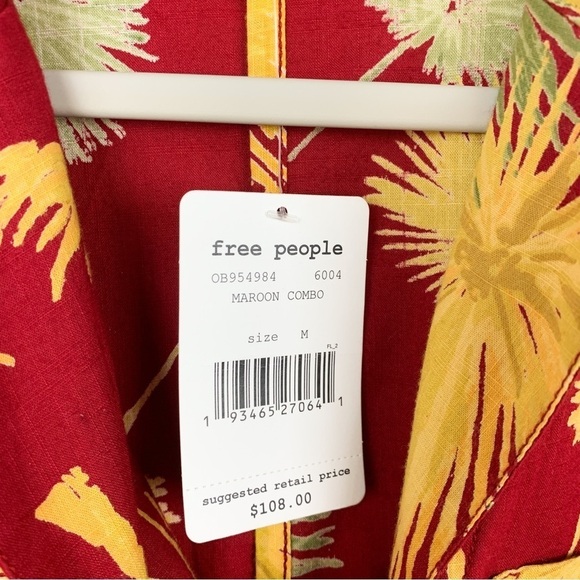 NWT Free People Hawaiian Tropical Cotton Romper Sz M - Picture 7 of 13